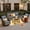 denim blue, variant on ODELIO 5‑Piece All‑Weather Wicker Patio Furniture Set, Outdoor Conversation Set with 360° Swivel Rocking Chairs & LED Lighted Coffee Table, Dark gray Cushions for Backyard Porch Garden