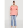 thumbnail image 3 of Womens Plus Size Off the Shoulder Peplum Top, 3 of 5
