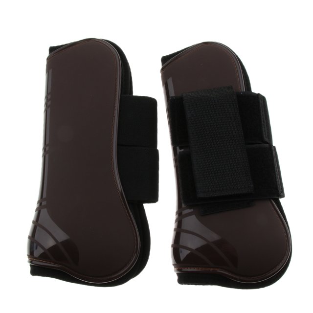 2 piezas botas de caballo patas denteras equitación equipo de protección ecuestre marrón Sunnimix Bota de tendón de caballo