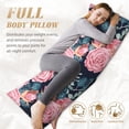 thumbnail image 4 of Naloa Rose Flowers Super Soft 20x60 Body Pillow Case,Long Side Hidden Zipper（PILLOWS ARE NOT INCLUDED）, 4 of 6