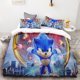 thumbnail image 3 of Juego de edredón de 3 piezas con estampado digital 3D de Sonic, suave, textil para el hogar, 100 % poliéster, tamaño king, decoración para dormitorio, regalo para adolescentes, 3 of 5