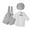 N302-Grey, variant on RMGVDSD Baby Boy Clothes Suit Infant Toddler Gentleman Outfits Short Sleece Shirt With Bowtie Suspenders Shorts Beret Baby 3 Piece Set 6-12 Months