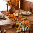 thumbnail image 5 of Fall Pumpkins Cotton Linen Rectangle Table Runners 13"x72", Thanksgiving Autumn Farmhouse Rustic Sunflower Coffee Table Runner Dresser Scarves Table Runners for Wedding Party Banquet Dinner Decor, 5 of 8