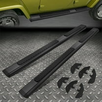 Nuvision for 07-18 Jeep Wrangler JK 4Dr Black 6" Tubular Side Step Nerf Bar Running Board