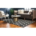 thumbnail image 2 of Unique Loom 3128609 8 x 10 ft. Philadelphia Trellis Rectangular Rug, Black, 2 of 2