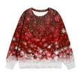 thumbnail image 6 of AUNVITO Christmas Print Crewneck Sweatshirt for Kids 5-15Y, Long Sleeve Fleece-Lined Casual Top with Stretch Fabric, Holiday Graphic Design, No Hood, Daily Wear, 6 of 7