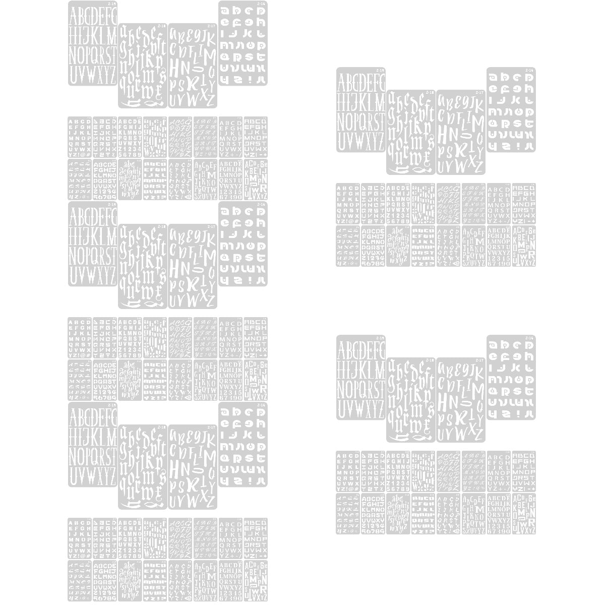 5 Pieces Stencil Letters Stencil Paper Letter Template 17.80X10.00X0.10CM White