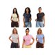 thumbnail image 4 of Camiseta de verano para mujer, estilo casual, corte ajustado, con estampado de lunares, cuello redondo y manga corta., 4 of 9