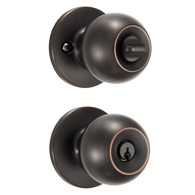 Brinks, Doorknob, Keyed Entry Classic Ball Style, Tuscan Bronze