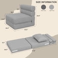 thumbnail image 2 of Convertible Sleeper Chair Bed,Folding Sofa Bed with Upgraded Pillow,Modern Comfortable Sleeper Couch Linen Fabric for Small Space, 2 of 7