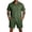 Army Green, variant on Big and Tall 2 Piece Linen Sets Outfits Mens Button Short Sleeve Shirts and Shorts with Pockets Elastic Waist Vacation Lightweight Loose Matching Tracksuits Army Green L