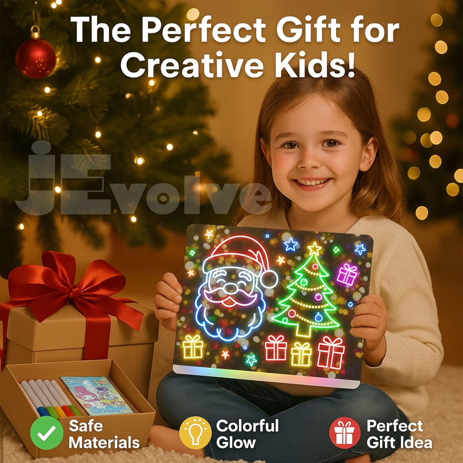 1 PC Led Drawing Board 7 Colors Light, 7.8" X 11.8" Light Up Acrylic Dry Erase Board with 7 Markers, Adapter, 4 Drawing Books