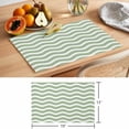 thumbnail image 6 of Sage Green Placemats Set of 8 Modern Abstract Waves Water Ripple Striped Place Mats Indoor Wipeable Table Mats Washable Cloth Dining Table Placemats for Kitchen Holiday Party Home Decor 13x19 Inch, 6 of 9