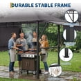 thumbnail image 3 of Abri de Toit Durable pour Patio Extérieur – Gazebo de Gril Extérieur pour Barbecue dans la Cour et Réceptions, Résistant aux Intempéries, Assemblage Facile, Gris, 3 of 7