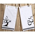 thumbnail image 5 of Halloween Bat Tree Stripe Kitchen Towels Dish Towels, 18x26 Inch Bat Spooky Decoration Hand Towels Set of 2, 5 of 6