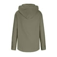 thumbnail image 6 of Mens Cotton Linen Hoodies Solid Long Sleeve Button Down Casual Hoodie Fashion Lightweight Beach Hooded Tops Army Green XXXL, 6 of 6