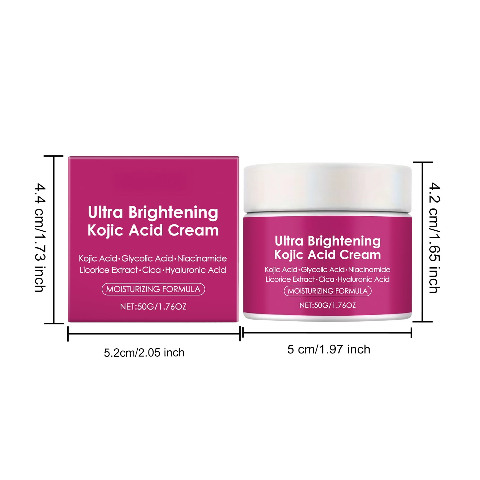 Alvantor Face Cream with Kojic Acid Firming Moisturizer for Face and Body 1.76oz