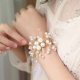 thumbnail image 1 of Boda nupcial ramillete de muñeca de perlas, bandas dama de honor hermanas flores de mano accesorios (t-0-g) LingWen 9024715820099, 1 of 1