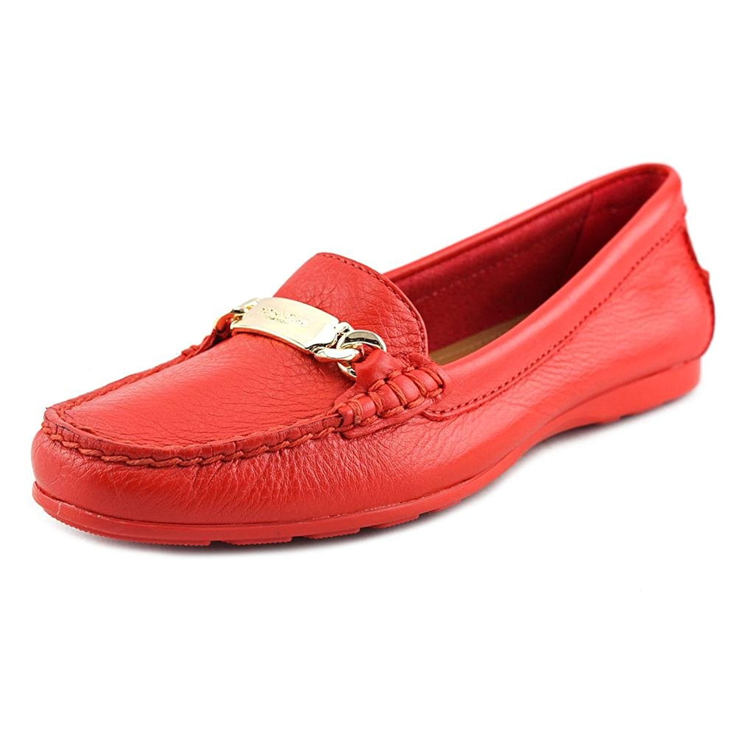 red coach loafers