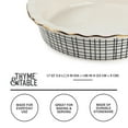 Thyme & Table Stoneware 9 Inch Pie Dish, Black & White Crosshatch