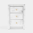 thumbnail image 2 of Miekor Furniture Tempered Glass Nightstand, Marble Nightstand with 3 Drawers,Side Table for Bedroom, Living Room W4US9960, 2 of 9