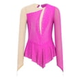 thumbnail image 3 of Choomomo Kids Girls Ice Figure Skating Dress Ballet Dance Skirted Leotard Dress Rhinestones Competition Outfit Hot Pink 14, 3 of 5