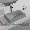 thumbnail image 5 of CASAINC Concrete Rectangular Bathroom Vessel Sink Art Basin in Mottled Bluish Grey with X-Diversion Line and Drainer, 5 of 8