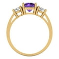 thumbnail image 4 of 1.5 ct Round Cut Natural Amethyst Three-Stone Engagement Ring for Women in 18K Yellow Gold, 4 of 5
