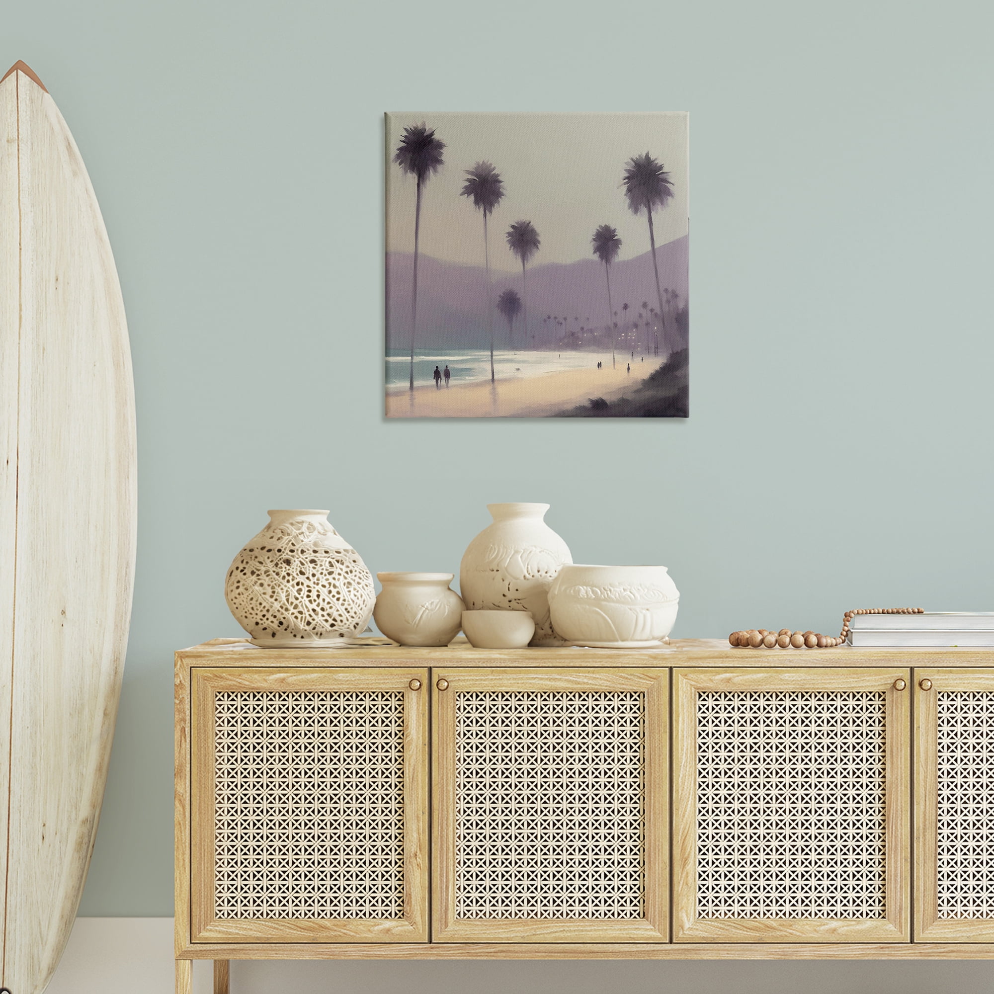 Stupell Industries Looming Palms Beach Landscape & Nature Painting Wrapped Canvas Art Print Wall Art, 30 x 30