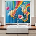 thumbnail image 2 of Ambesonne Vintage Rainbow Kitchen Curtains, Funky Hearts, 55"x39", Multicolor, 2 of 3