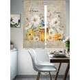 thumbnail image 4 of Daisy Spring Floral Sheer Curtains 72 Inch Length 2 Panels Set Window Treatments, Farmhouse Botanical Bees Elegant Rod Pocket Semi Curtains for Living Room/Bedroom/Kitchen Décor, 104"W x 72"L, 4 of 7