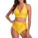 thumbnail image 4 of Trajes de baño tankini para mujer Traje de baño ajustado con abertura y cintura alta que cubre el vientre Traje de baño de dos piezas para mujer, 4 of 7