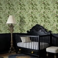 thumbnail image 3 of Chinoiserie Peel and Stick Wallpaper Botanical Birds Butterflies Green Leaves Flowers Wall Mural 23.6in x 9.8ft Self Adhesive Removable Wall Paper Floral Contact Paper for Bedroom Cabinet Locker, 3 of 8