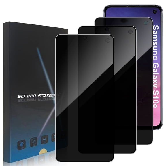 ZYQEEE Privacy Screen Protector Tempered Glass for Samsung Galaxy S10E - Scratch Resistant Protective Film - Easy Installation Edge to Edge Protection - Bubble Free
