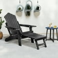 thumbnail image 4 of Gymax 2 Pcs Chaise Adirondack Pliante Hanches Chaise de Foyer avec Dossier Réglable Noir, 4 of 10