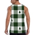 thumbnail image 3 of Easygdp Green White Lumberjack Plaid Men's Tank Top, Sleeveless Muscle T Shirts, Breathable, Quick-Dry, Loose for Gym, Running, Fitness - 3X-Large, 3 of 9