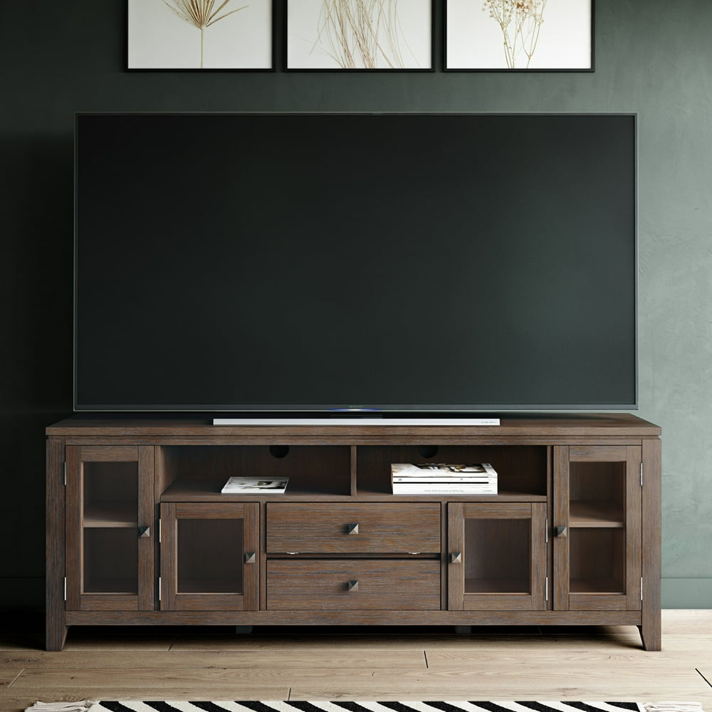 WyndenHall Essex SOLID WOOD 72 inch Wide Contemporary TV Media Stand