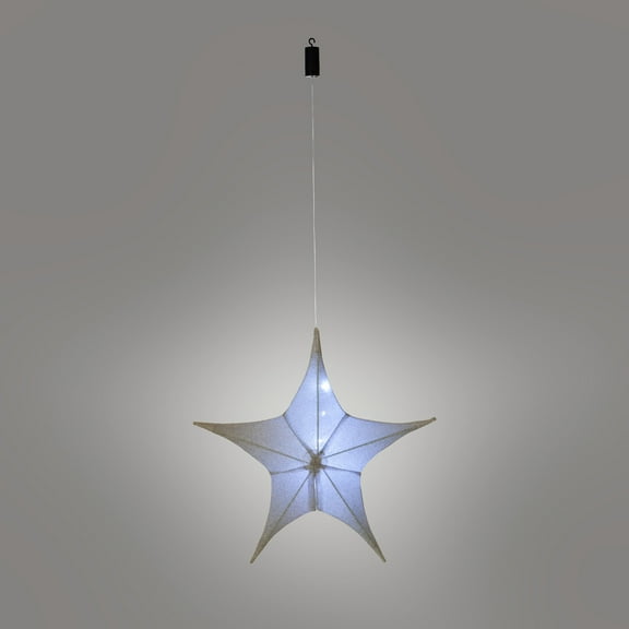 Lighted Fabric Star, Large, Silver