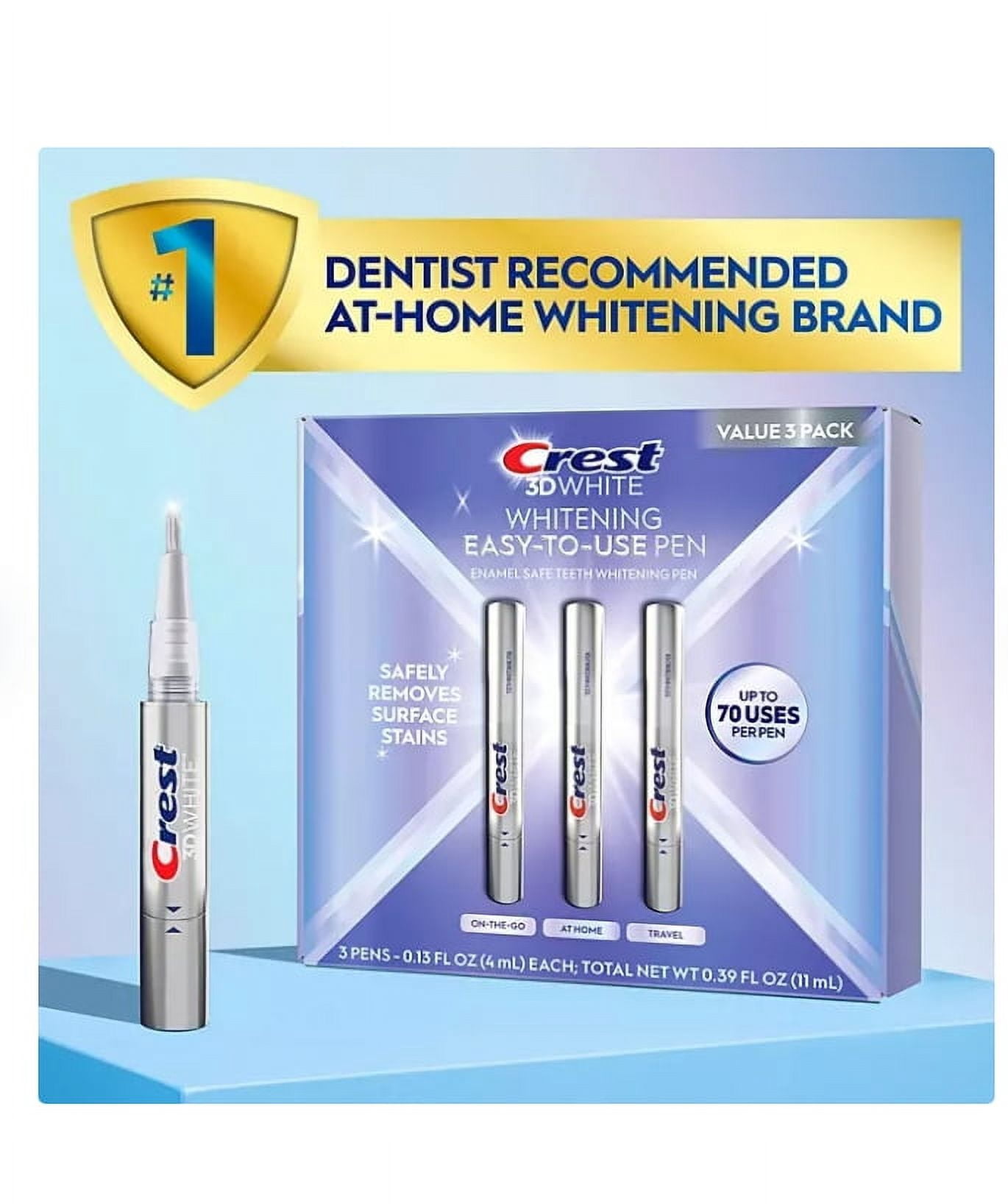Crest 3DWhite Enamel Safe Teeth Whitening Pens, 0.13 fl. oz., 3 pk.