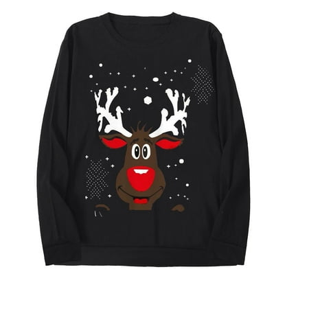 

BELLZELY Family Christmas Pajamas Clearance Women 3D Print Polka Dot Christmas Xmas Sweatshirt Pullover Family Matching