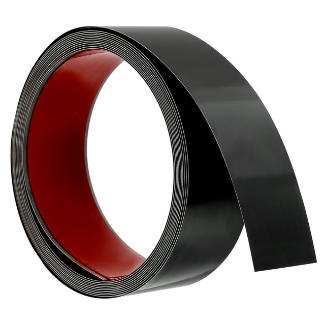 Moldura de recorte de pared Uxcell, autoadhesiva de pelar y pegar con acabado similar a un espejo para bricolaje en casa, negro 16.4 pies x 1.97 pulgadas