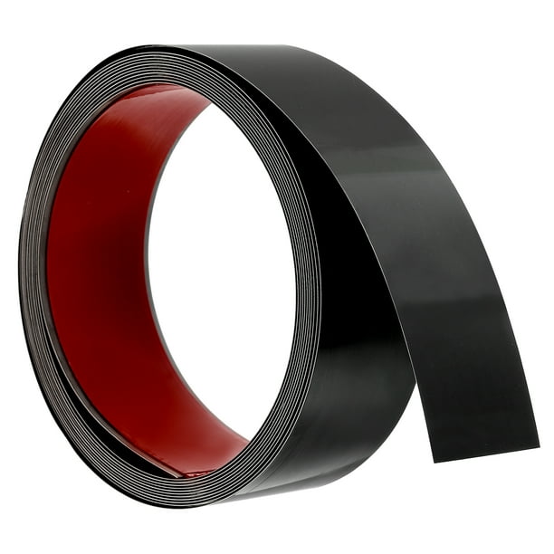 Moldura de recorte de pared Uxcell, autoadhesiva de pelar y pegar con acabado similar a un espejo para bricolaje en casa, negro 16.4 pies x 1.97 pulgadas