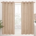 thumbnail image 1 of Natural Linen Curtains Long for Living Room Bedroom Groet Top Light Filtering Privacy Linen Textu Window Semi Sheer Drapes Panels x Natural, 1 of 7