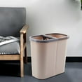 thumbnail image 2 of Kitchen Trash Can, Step-On Garbage Can with Lid, Tall Kitchen & Bathroom Trash Can, Small Office Waste Bin, Brown - Xuniizn, 2 of 8