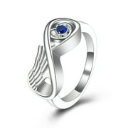 Angel Wing Infinity Love Rings Keepsake Cremation Jewelry for Ashes Holder Memorial Urn Ring for Women