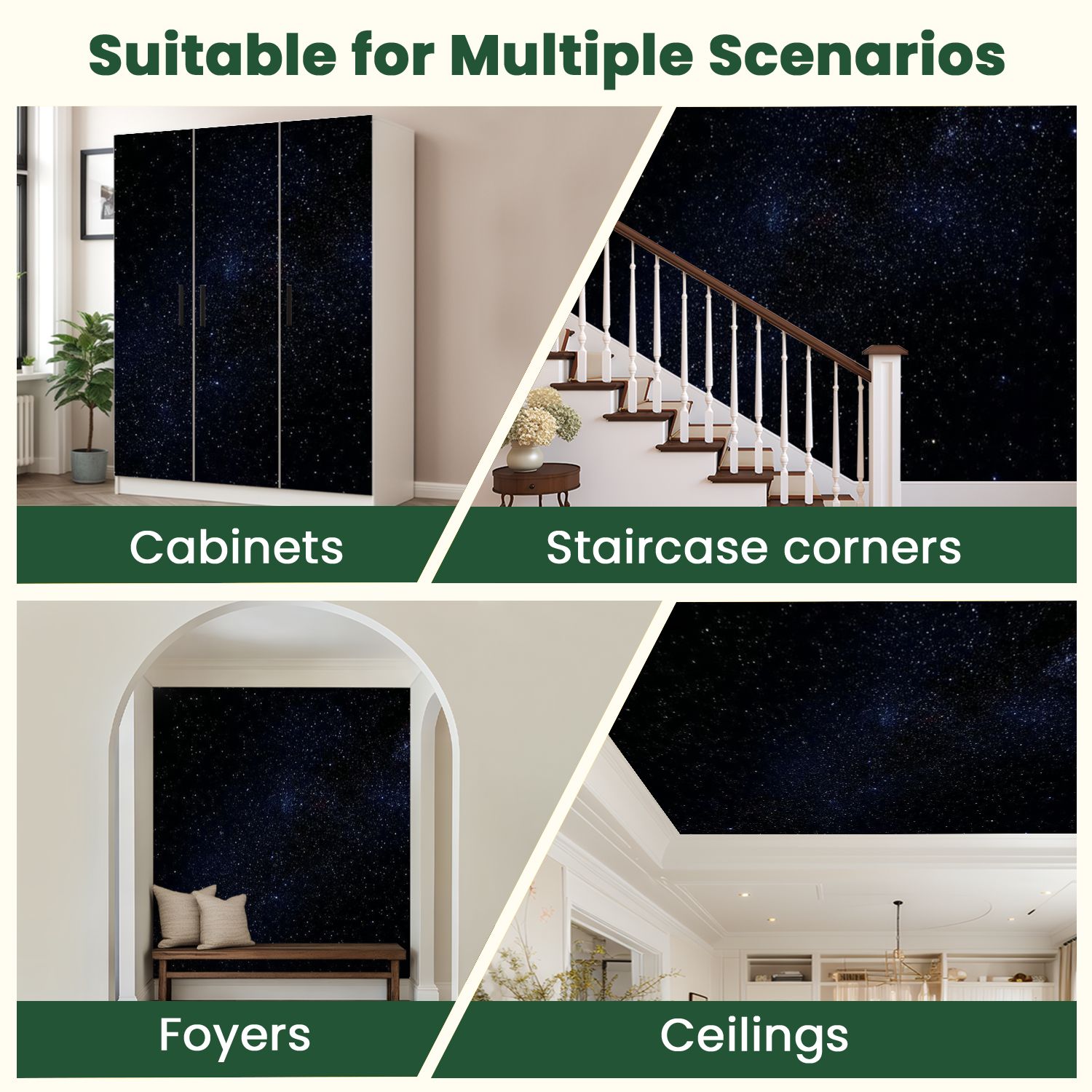 Peel and Stick Wallpaper Star Field Modern Art Wall Mural Decor Self Adhesive and Removable 100in x 144in