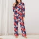thumbnail image 2 of Fotbe American Stars2 Conjunto de Pijama de Manga Larga para Mujer con Estampado, Ropa de Dormir de 2 Piezas, Conjunto de Casa Suave y Cómodo con Bolsillos-Medium, 2 of 7