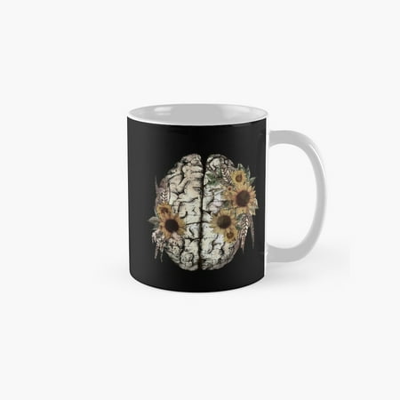 

Mental health is important value your mind sunflowers positivity vibrant color creativity right hemisphere brain Classic Mug