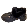 thumbnail image 1 of Botines de mujer Comercio Exterior Tamaño Grande 2023 Otoño E Invierno Nuevos Tacones Gruesos De Cabeza Redonda Europea Y Americana Con Botas De Algodón Cálidas Y Cómodas De Felpa Para (Black 6.5), 1 of 7