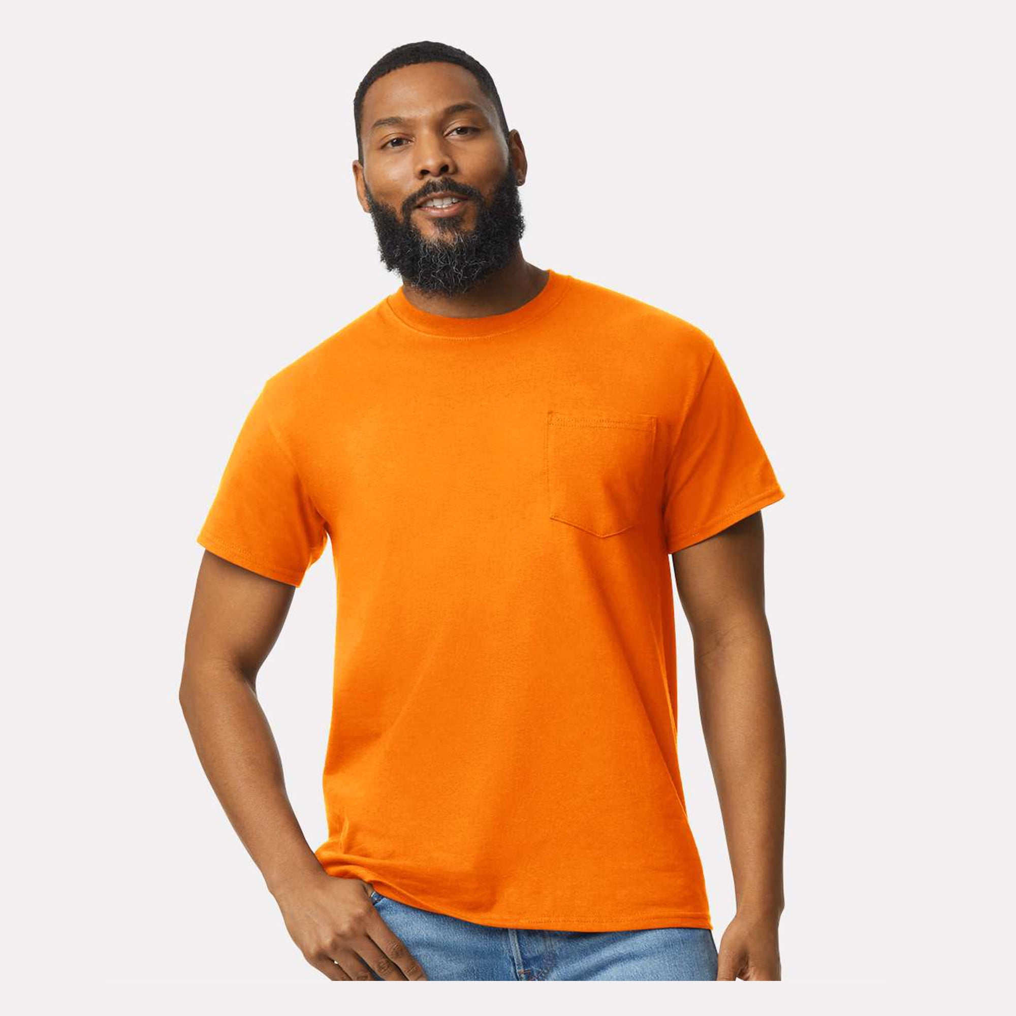 Gildan High Visibility Safety Pocket T-Shirt for Men, 50/50 Cotton